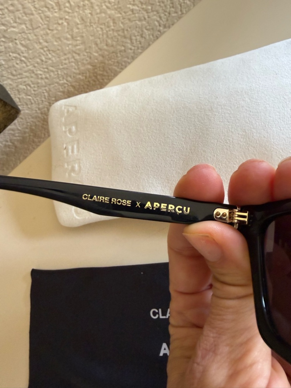 Claire Rose and Apercu Women's Black Cat-Eye Sunglasses in Black - Picture 4 of 6